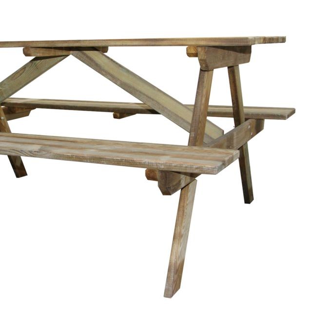 Cemonjardin Table pique-nique en bois 4 places Marly