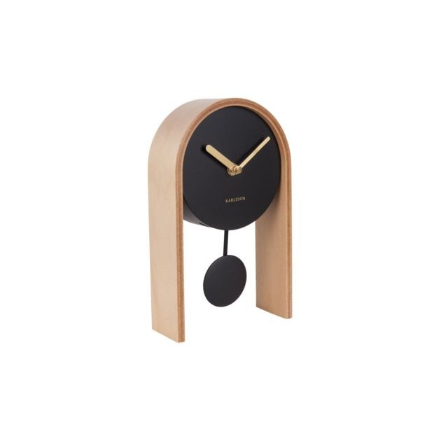 Karlsson - Horloge à poser avec balancier Smart - L. 15 x H. 25 cm - Noir - Karlsson