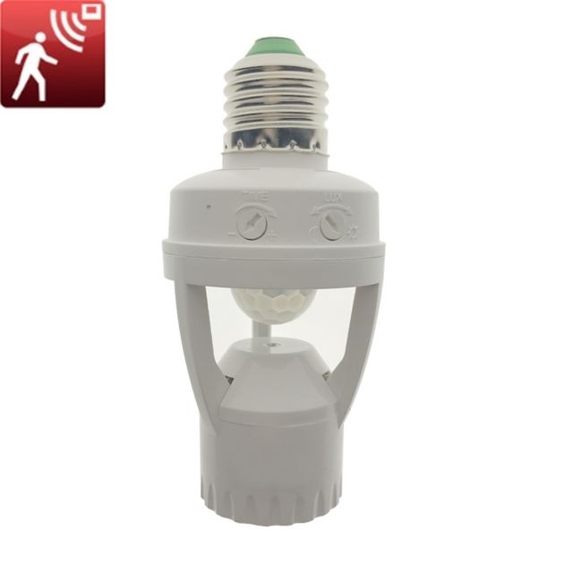 Ampoules LED Wewoo LED détecteur de mouvement 360 degrés PIR Induction Motion Capteur IR Infrarouge Humain E27 Prise Commutateur Base Ampoule Support, AC 110-220V