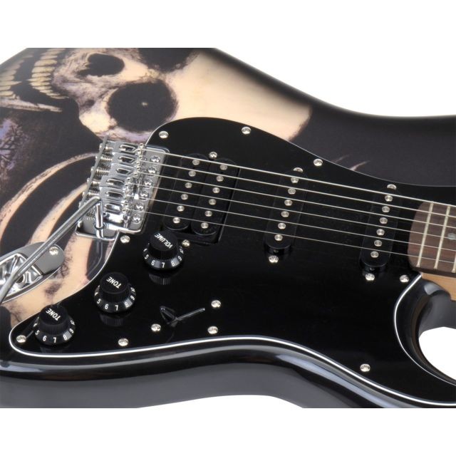 Guitares électriques Rocktile Pro ST60-SK guitare électrique (motif crâne)