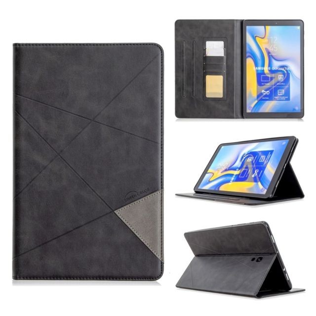 Housse, étui tablette Generic Etui en PU motif géométrique avec support noir pour votre Samsung Galaxy Tab A 10.5 (2018) T590 T595