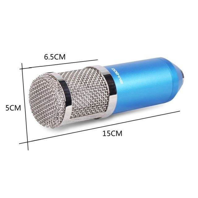 Wewoo Microphone à condensateur filaire avec enregistrement en studio de 3,5 mm amortisseur, compatible PC / Mac pour diffusion en direct, KTV, etc. bleu