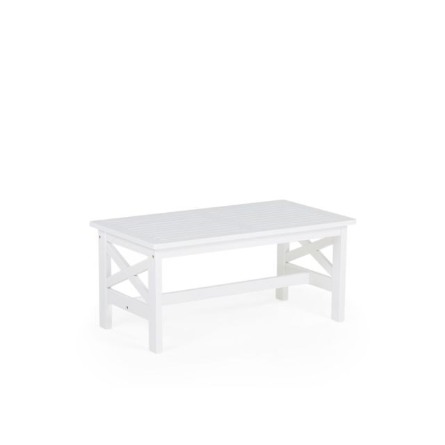 Beliani - Table en bois d'acacia blanc 100 x 55 cm BALTIC Beliani  - Mobilier de jardin