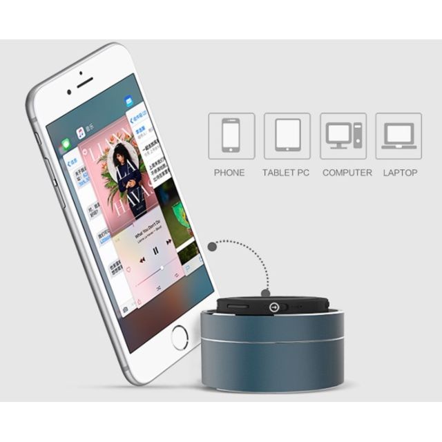 Autres accessoires smartphone Enceinte Metal Bluetooth pour SAMSUNG Galaxy J1 2016 Smartphone Port USB Carte TF Auxiliaire Haut-Parleur Micro Mini (ROSE)