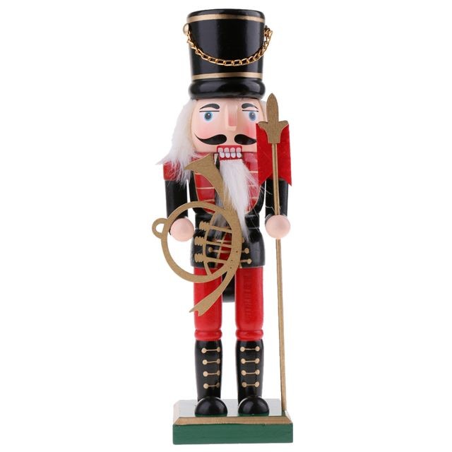marque generique - 25cm figurine casse-noisette en bois ornements de noel décorateur solider avec lance marque generique - Jeu de noel