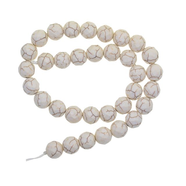 marque generique - howlite blanc turquoise facetté rond perles en vrac accessoire de bijoux 12mm marque generique  - marque generique