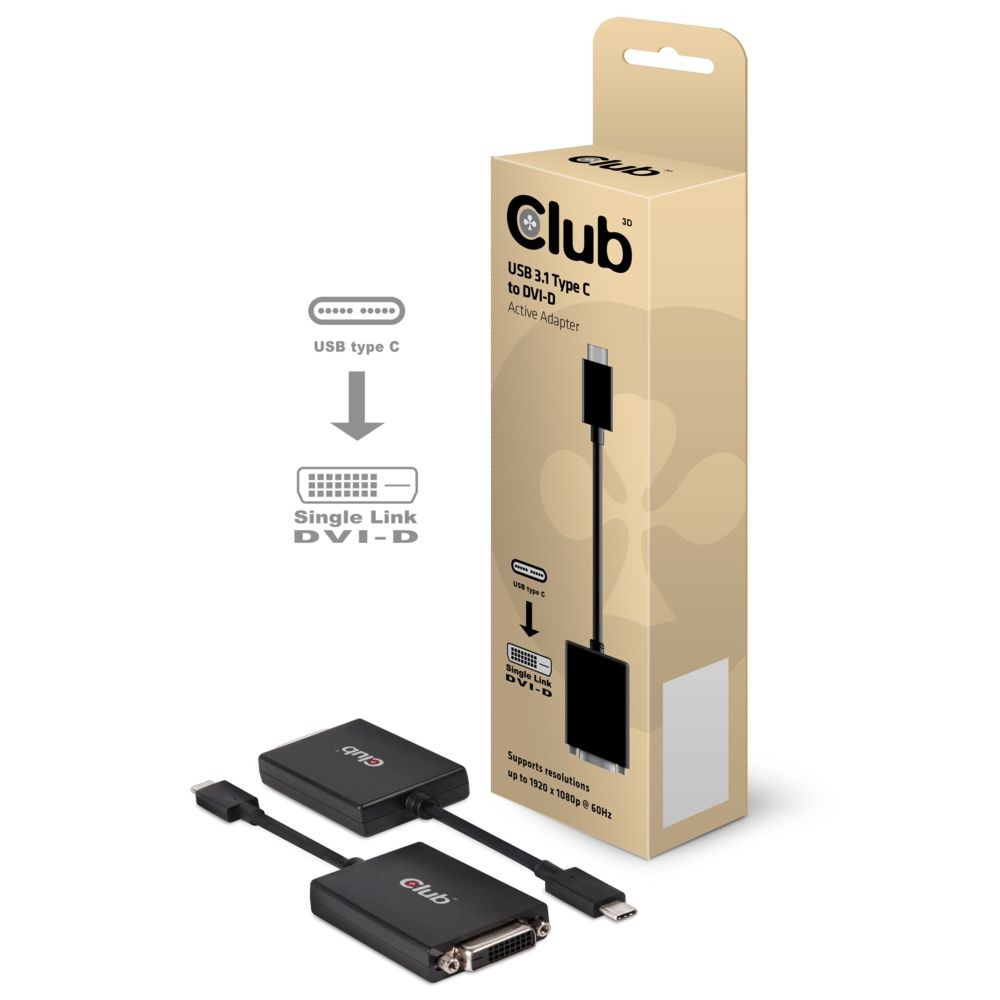 Club 3D CLUB3D USB 3.1 Type C to DVI-D Active Adapter Cable