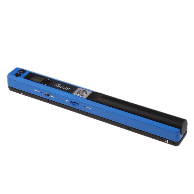 Scanner 900DPI Handheld Portable JPG Scanner de documents PDF Affichage LCD Bleu