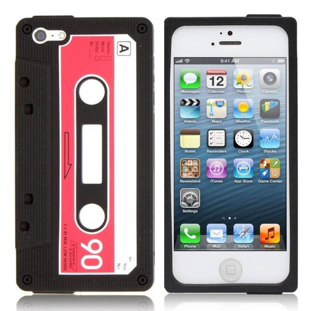 Kabiloo - Housse silicone aspect cassette audio en relief iPhone 5s - Accessoire Ordinateur portable et Mac