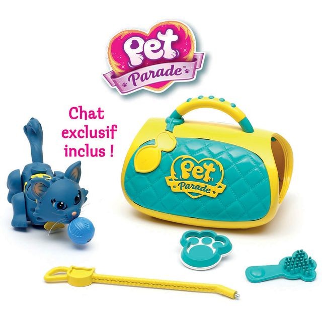 Pet Parade - CHATS - Coffret Soin avec un chat, un sac transport et des accessoires - PTC03 Pet Parade  - Figurines