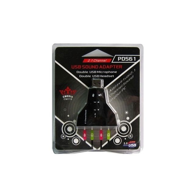 Wewoo Carte Son USB noir Adaptateur audio USB 2.1 canaux double microphone USB, double casque USB