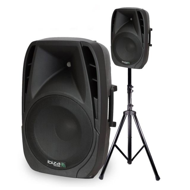 Ibiza Sound - Enceinte active BT12A 12/30cm-450W + PIED - Sonorisation