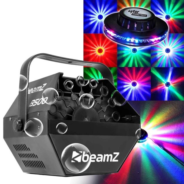 Beamz - Machines à bulles - 30 tours/min avec grande roue à bulles BEAMZ B500 + Effet OVNI LED RVB - Machines à effets