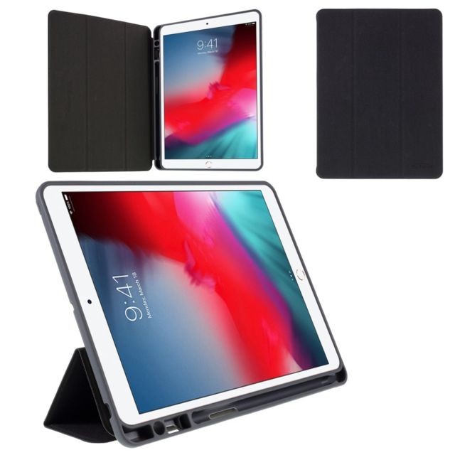 marque generique - Etui en PU veille automatique avec support noir pour votre Apple iPad 10.2 (2019) marque generique  - Accessoire Tablette