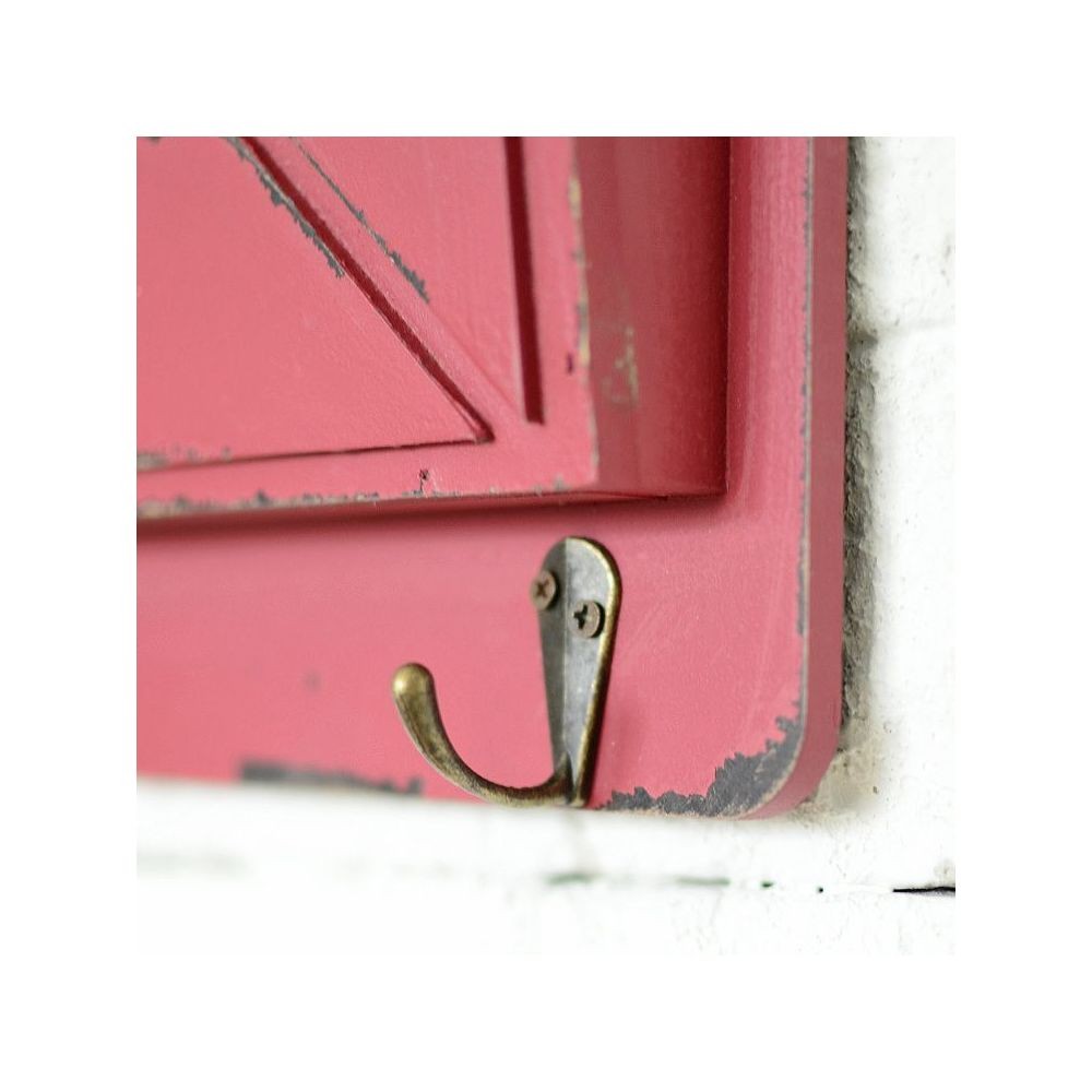 Rouge boîte aux Lettres en Bois Porte-Lettres Porte-clés Stockage Mural créatif décoration de la Maison avec Crochet Antilog Porte-Lettres 