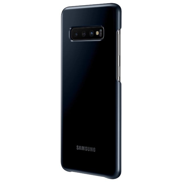 Coque, étui smartphone Samsung Coque Galaxy S10 Rigide ultra-fine LED Intelligentes Compatible QI Original Noir