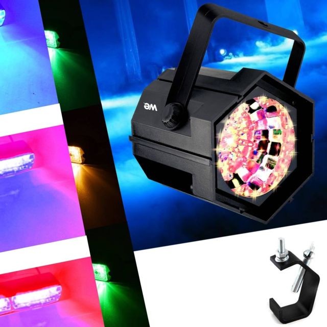 We - Jeux de Lumière Stroboscope à 47 LED multicolore 4 couleurs Vitesse du flash réglable + Fixation - Packs soirée