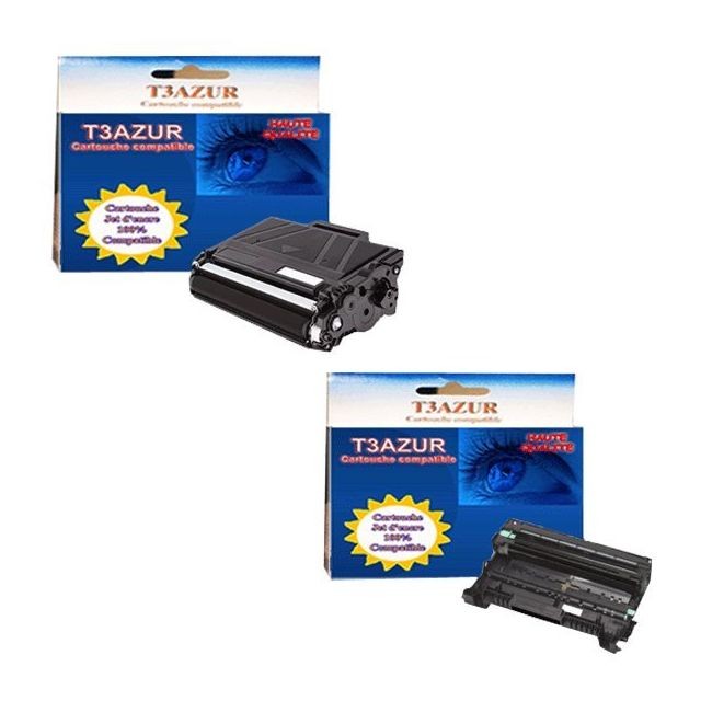T3Azur - Toner+Tambour générique Brother TN3480 + DR3400 pour imprimante Brother DCP L5500DN L6600DW L5000D L5100DN T3Azur  - Cartouche, Toner et Papier