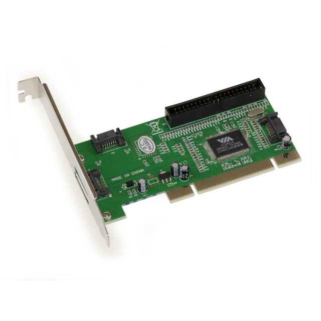 Kalea-Informatique - Carte contrôleur PCI 3 ports SATA, 1 port IDE RAID 0, RAID 1, RAID 0+1, JBOD - CHIPSET VIA VT6421 - Carte Contrôleur USB