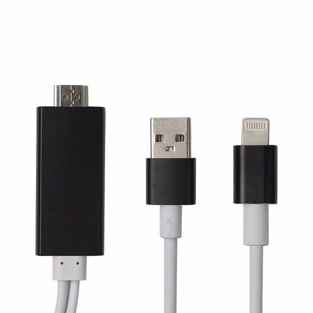 marque generique - Câble HDMI iPhone iPad Convertisseur Adaptateur 8 broches à Câble HDMI 1,8M BK marque generique  - Lightning hdmi