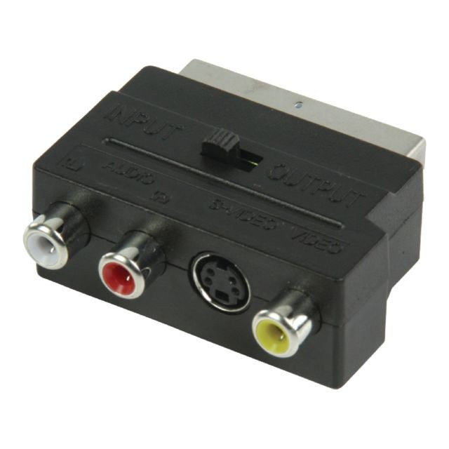 Ansonic - Adaptateur péritel Commutable PERITEL Mâle - S-Vidéo femelle + 3x RCA femelle Noir Ansonic - Câble et Connectique