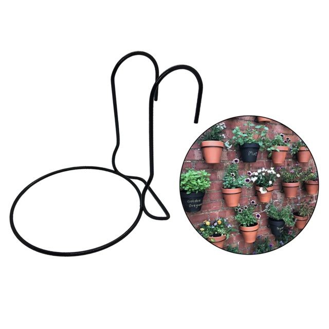 Pots, cache-pots Clôture Porte-Pot De Fleur Anneau Mural Crochets De Jardinière En Fer Cintres 15cm