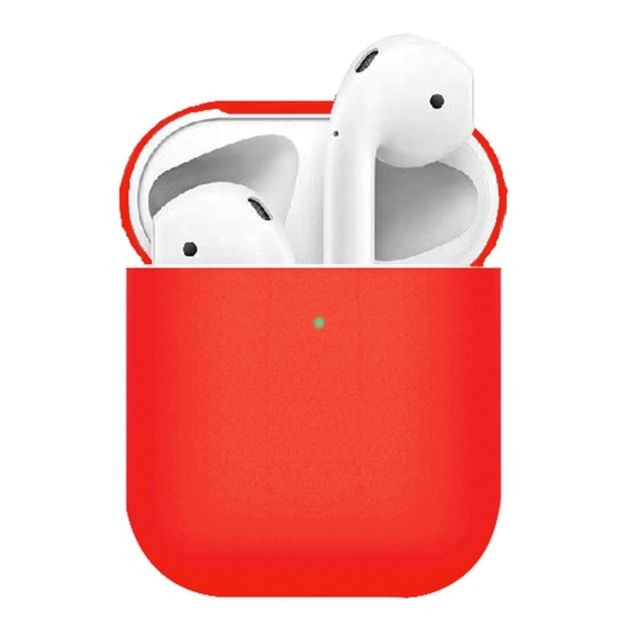 Wewoo - Coque Étui de protection mince écouteurs en silicone liquide pour Apple AirPods 2 rouge - Ecouteurs intra-auriculaires Wewoo