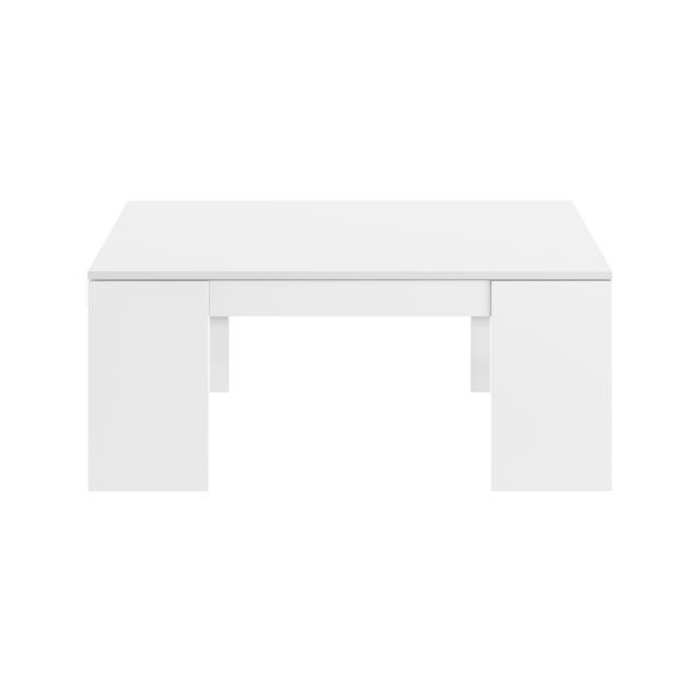Fores - KENDRA - Table basse à plateau blanc brillant - Tables basses Relevable
