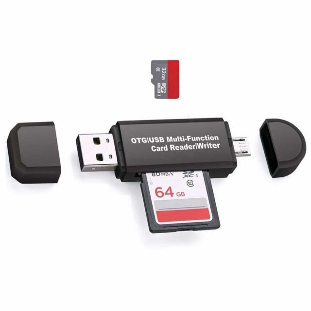 View Tek - ViewTek RD321 - Lecteur Enregistreur de Carte SD & Micro SD Pour Ports USB / Micro USB / OTG - Lecteur externe 3 en 1 USB 2.0 - Pour Téléphone, Ordinateur PC et tablette etc.. - Lecteur carte mémoire