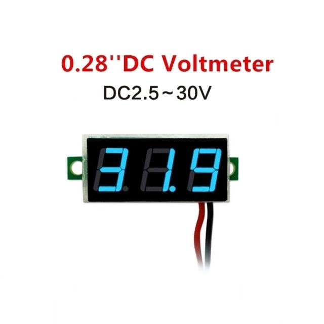 Wewoo Voltmètre Tensiomètre numérique ajustable 2 fils, 10 PCS 0,28 pouces, Affichage couleur, Tension de mesure: DC 2,5-30 V (Bleu)