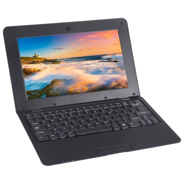 Wewoo - Ordinateur Portable noir 10.1 Netbook PC, 10 pouces, 1 Go + 8 Go, Android 5.1 ATM7059 Quad Core 1,6 GHz, BT, WiFi, HDMI, SD, RJ45, QWERTY - Wewoo