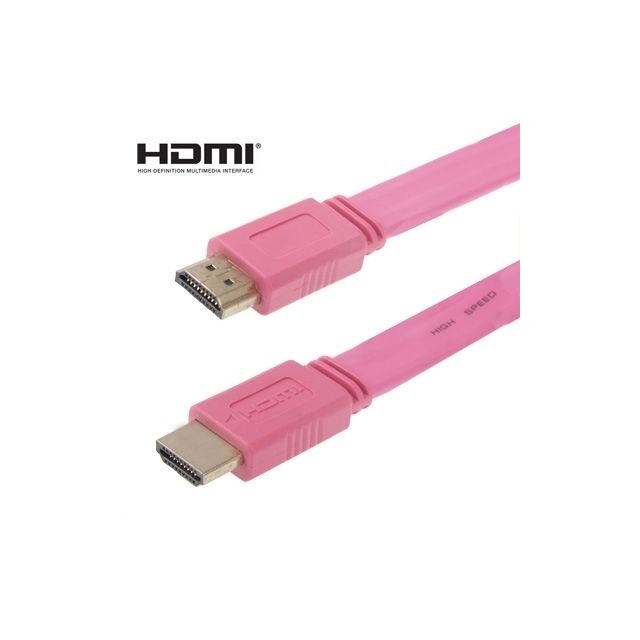 Wewoo - Câble or et rose Version 1.4, plaqué HDMI vers HDMI 19Pin plat, support HD TV / XBOX 360 / PS3 Playstation 3 / projecteur / lecteur DVD etc, longueur: 1,5 m Wewoo  - Câble HDMI