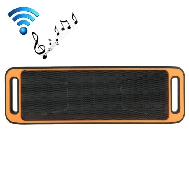 Enceintes Hifi Wewoo Enceinte Bluetooth d'intérieur Orange pour iPhone, Galaxy, Sony, Lenovo, HTC, Huawei, Google, LG, Xiaomi, autres Smartphones Haut-parleur stéréo sans fil portatif de musique de Bluetooth, téléphone mains libres de réponse de et ampère Radio FM & Carte TF,