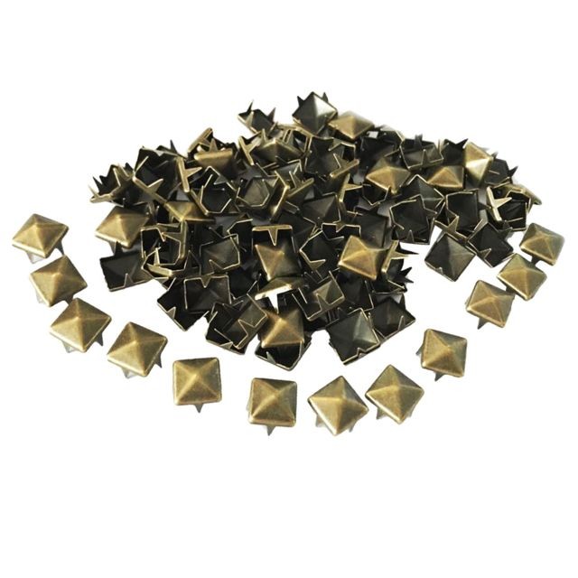 marque generique - En gros 100 pcs carré pyramide rivet en métal studs leathercraft bricolage en bronze marque generique  - Fixation