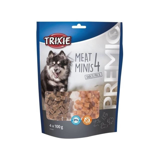 Trixie - TRIXIE PREMIO 4 Viandes Minis - Poulet, canard, boeuf, agneau - 4 x 100 g - Pour chien Trixie  - Animalerie