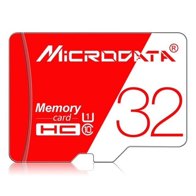Wewoo - Carte Micro SD mémoire MICRODATA 32 Go haute vitesse U1 rouge et blanche TF SD - Carte mémoire Micro sd