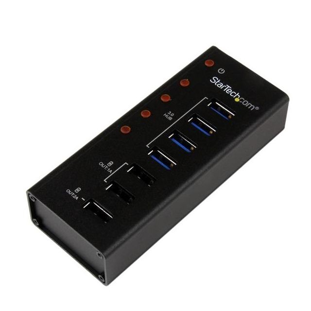 Startech - Hub USB 3.0 Alimenté de 4 ports avec Station de Recharge de 3 ports USB - Hub Startech