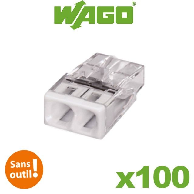 Wago - Wago - Boite de 100 mini bornes de connexion automatique 2 entrées S2273 Wago   - Wago