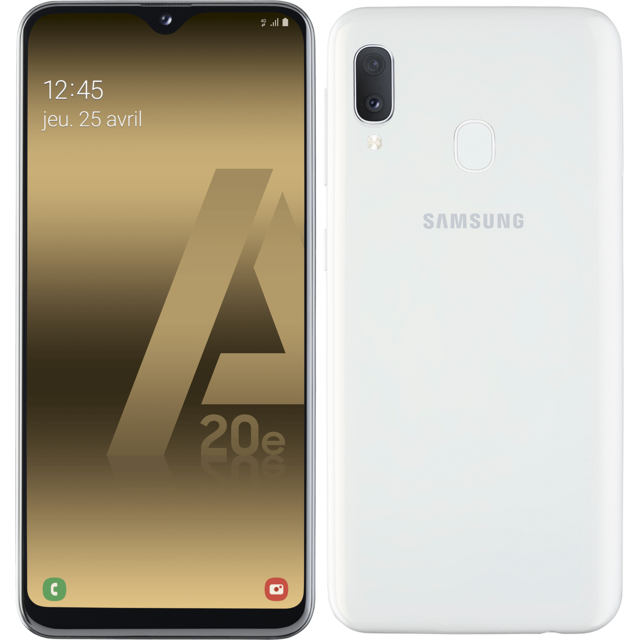 Samsung - Galaxy A20e - 32 Go - Blanc - Smartphone Android Hd plus