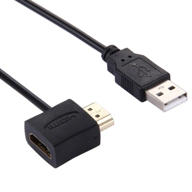 Wewoo - Câble HDMI Femelle + HDMI Mâle vers USB 2.0 d'Adaptateur Mâle, Longueur: 50cm - Câble USB HDMI Câble HDMI