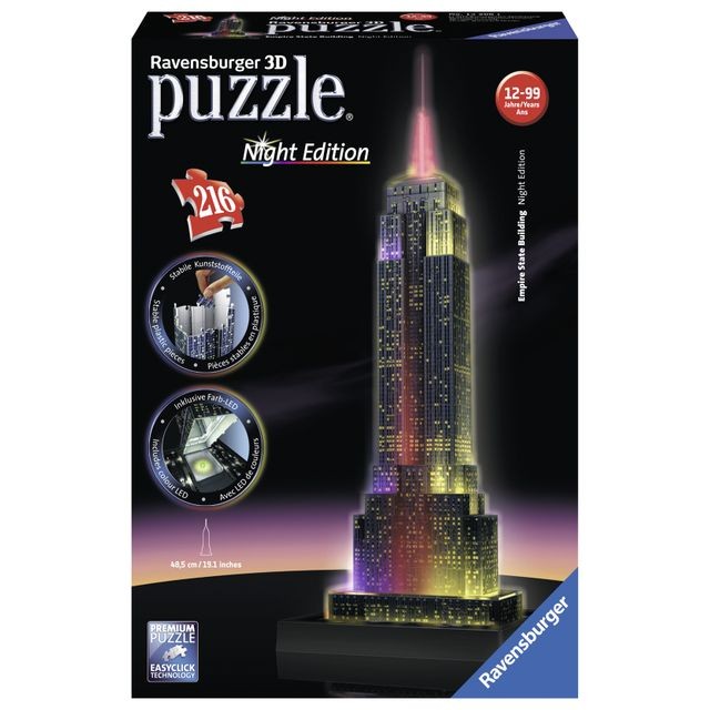 Ravensburger NIGHT EDITION - Puzzle 3D Empire State Building - 216 pièces - 12566