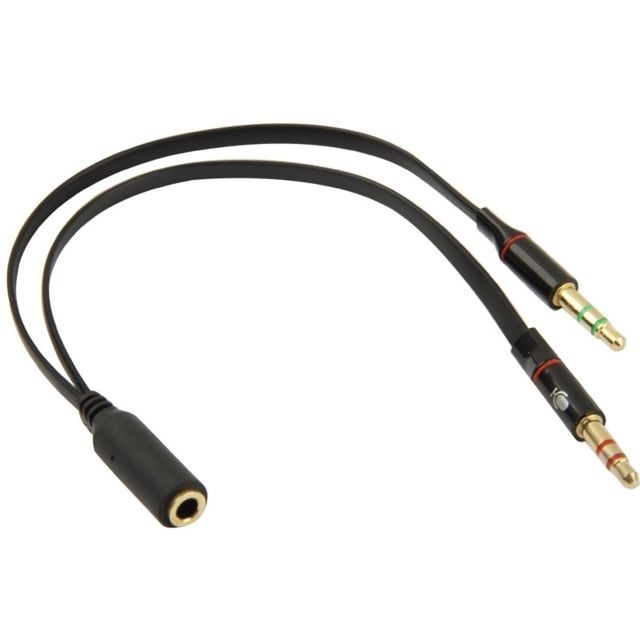 Câble Jack Wewoo Adaptateur Audio noir Jack 3,5 mm Femelle à Jack 3,5 mm Mâle Microphone Jack + Jack 3,5 mm Écouteur Jack Câble