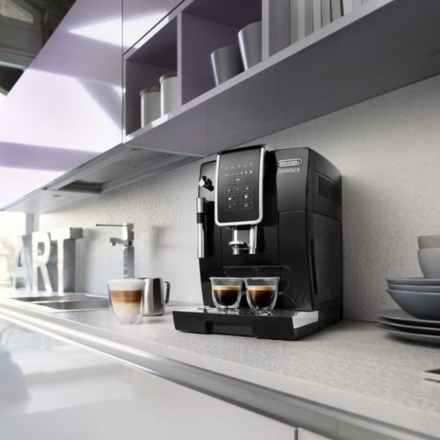 Delonghi - machine à expresso avec écran et broyeur pour Café en grains et moulu 1450W noir Delonghi  - Broyeur cafe expresso