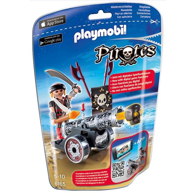 Playmobil - PIRATES - Flibustier avec canon noir - 6165 Playmobil  - Jeux de construction