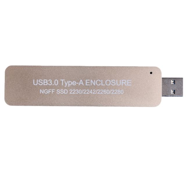 marque generique - Boîtier de stockage pour boîtier externe SSD à clé USB3.0 à 2280 NGFF M.2, base SATA, doré, doré - Boitier PC