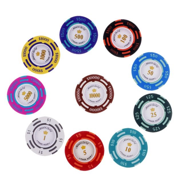 marque generique - 10 pcs Poker Chips Casino Pièces Clay Poker Puces Jouant Texas Table Jeux marque generique  - Jeux & Jouets