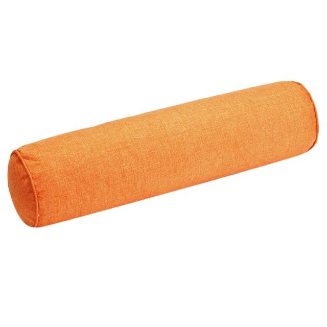 Literie de relaxation Oreiller de soutien lombaire cylindrique en lin de coton de couleur unie Orange