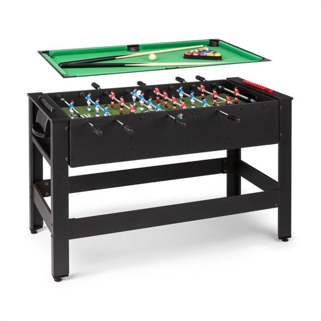 Klarfit - Klarfit Spin table de jeux 2-en-1 billard Kicker, rotative à 180°, pièce de jeu, noire Klarfit - Jeux de café