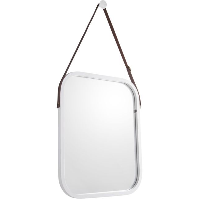 Pt Living - Miroir carré en bambou à suspendre Idyllic blanc. Pt Living  - miroir cuivre Miroirs