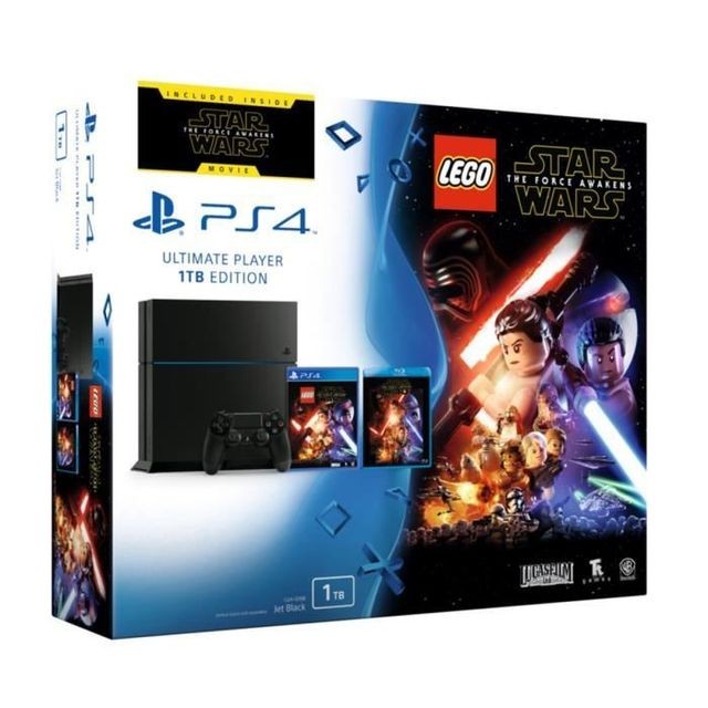Sony - PS4 1To Noire + Lego Star Wars : Le Réveil de la Force + Blu-Ray : Le réveil de la Force Sony  - Occasions PS4